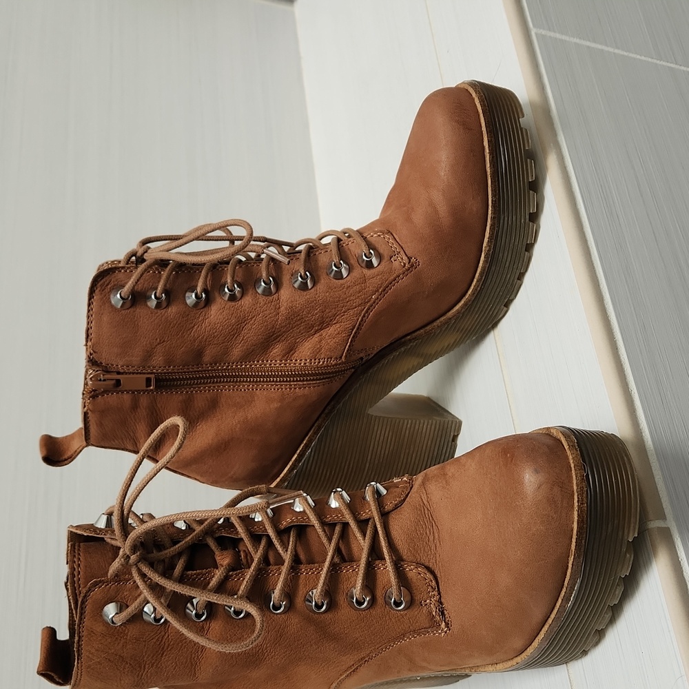 Aldo Butter-Soft Leather Platform Military Booties